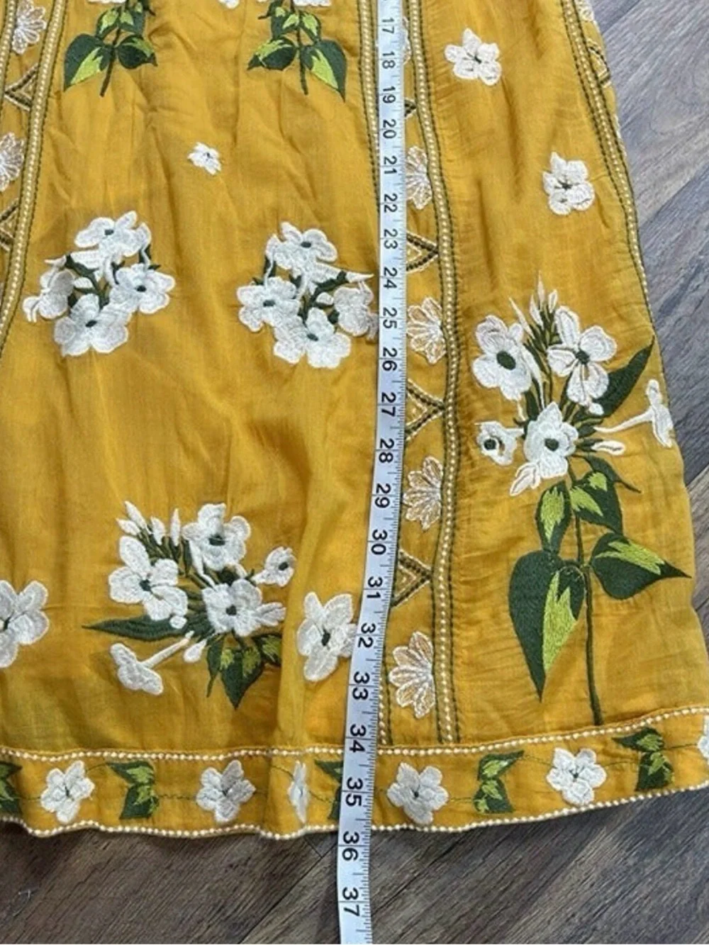 Anthropologie Shana Yellow Sleeveless Embroidered Swing Dress Womens Size 2 - Picture 9 of 10